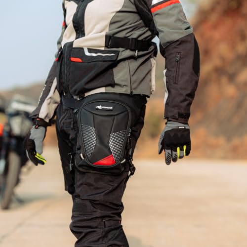Image of Raida Compass Motorcycle Thigh Bag | 5L EVA Semi-Hard Shell Riding Bag | Convertible Thigh to Tank Bag with Magnets | 1000D Heavy-Duty Fabric, YKK Zippers | Ideal for Daily Commute & Touring