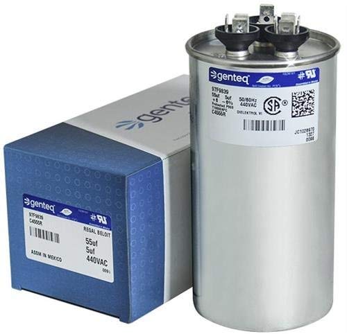 P291-5554RS - 55 + 5 uf MFD 440 Volt VAC - Carrier Round Dual Run Capacitor Upgrade