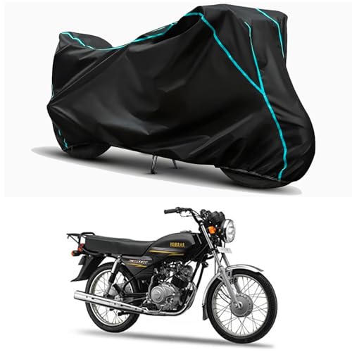 Image of Waterproof Bike Body Cover Compatible for | Indus Crux S Base | Taffeta Fabric, Sky Piping Design, Bottom Elastic Fit | Dustproof, Sun UV & Rain Protection for All Weather.
