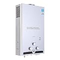 Thaweesuk Shop New 18L Tankless 4.8GPM Natural Propane Gas Hot Water Heater Boiler LPG Instant House Shower Stainless Steel & Copper 13.7"L x 6.3"W x 25.6"H of Set