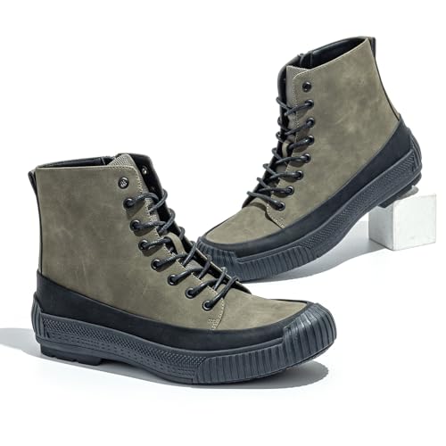 Men's Outdoor Hiking Boots Waterproof High Top Anti Slip Casual Work Boots with Rubber Sole for Trekking, Walking, Travel, Fall Winter