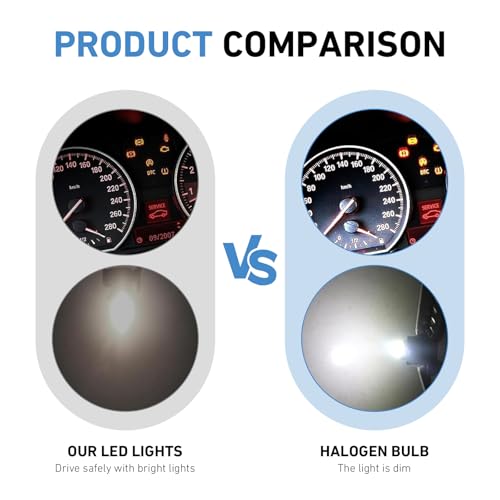 Image of 10PCS T4.2 LED Bulb Car Interior Lights, T4 Bulbs Dash Light, 10mm Base 3030 SMD Chip Neo Wedge LED Instrument Cluster Bulb, Super Bright Climate Control Switch Indication Bulbs (White)