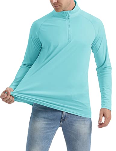 Golf Shirts For Men Dry Fit Work Shirts Upf Shirts Uv Shirts Upf 50 Shirts Running Shirts Uv Athletic Shirts Summer Shirts Swim Shirts For Men Lake Blue #TOP1