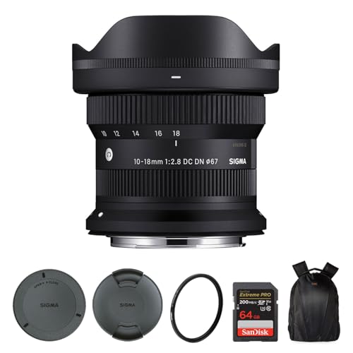 Sigma (�V�O�}) 10-18mm f/2.8 DC DN �R���e���|�����[�����Y Canon RF�p | ���L�p�Y�[�� Tiffen 67mm UV�v���e�N�^�[�t�B���^�[�t�� Waith �J�����o�b�N�p�b�N 64GB Extreme PRO UHS-