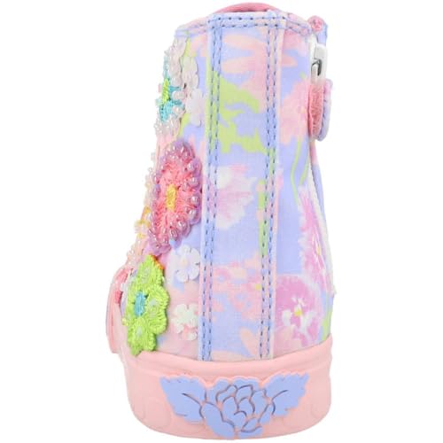 Eloise Mid Shoes Lilac Canvas Multicolor Beads Sequins Floral Design Kids High Top3