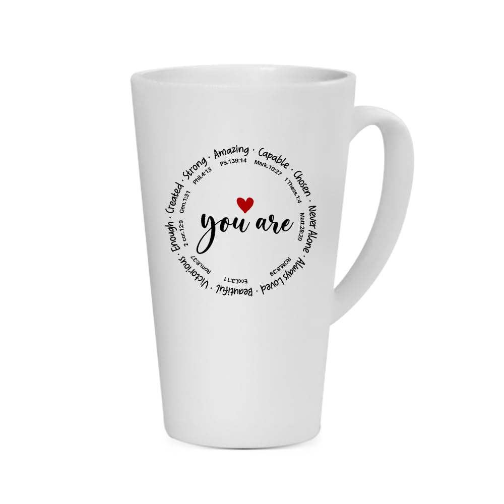 You are Amazing Coffee Mug, Christian Gifts for Women, Religious Gifts, Unique Latte Ceramic Mug. (17oz)