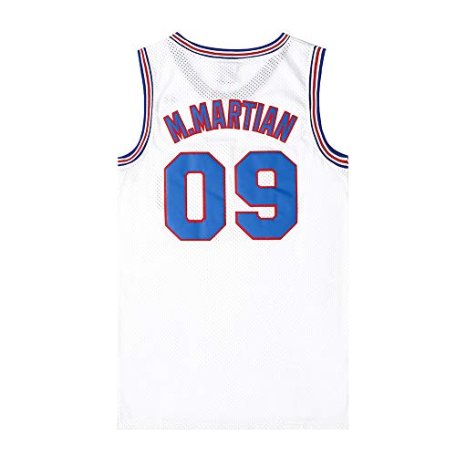 Legend Space Basketball Trikot,23# Michael Jordan Retro Mesh atmungsaktives Trikot,Basketball Swingman Trikot Retro Gym Weste 90S Hip Hop Kleidung für Party (XS-XXL)-White.09-L(180.185cm)