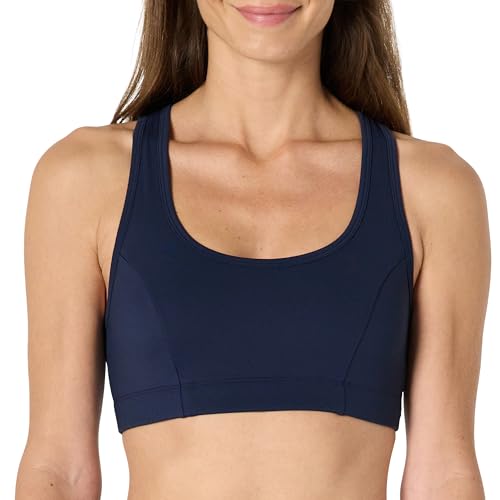 Amazon Essentials Womens Active Total Train Medium Support Racerback Sports Bra Navy X-Small