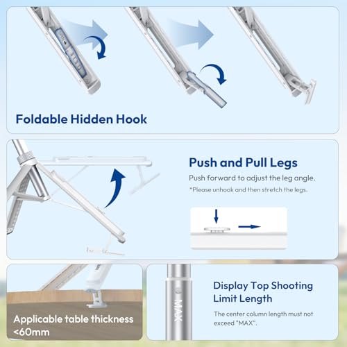 ULANZI TT88 Magnetic Tripod for iPhone 17, 57" Extendable Selfie Stick w Remote, 2-in-1 Phone Clip & Dual Cold Shoe Mounts-Lightweight Phone Tripod Stand for Vlogging, Travel, Video Recording, White