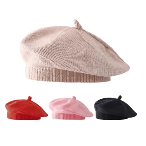 Baby Beret Hat Infant Toddler Knit Beanie Cap Fall Winter Warm Girls Boys French Arcylic Hat for 0-4 Years
