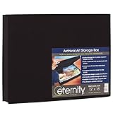 HG Concepts Art Photo Storage Box Eternity Archival Clamshell Box For Storing Artwork, Photos & Documents Deluxe Acid-Free Sturdy & Lined With Archival Paper - [Black - 12