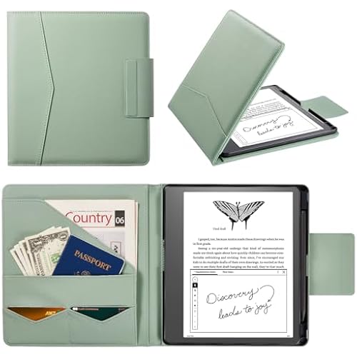 CoBak Premium PU Leather Case for Kindle Scribe 10.2", TouchPad D10, Boox Note Air 3, Folio Cover with Pen Holder, Auto Sleep/Wake, Card Slots & File Folders for Business, Not for Remarkable