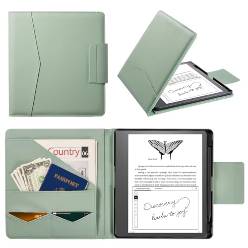 Image of CoBak Premium PU Leather Case for Kindle Scribe 10.2 inch, TouchPad D10, Boox Note Air 3, Folio Cover with Pen Holder, Auto Sleep /Wake, Card Slots & File Folders for Business, Not for Remarkable