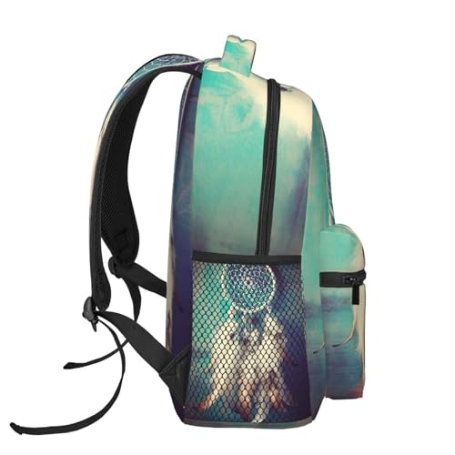 Sac à dos ordinateur portable plume attrape-rêves blanc idée cadeau originale - 3