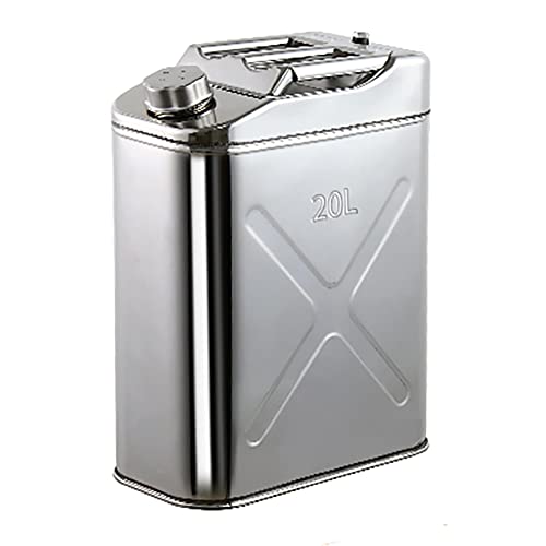 Jerrycan 20L essence pour éviter la panne sèche en voiture avec réservoir de rechange inox