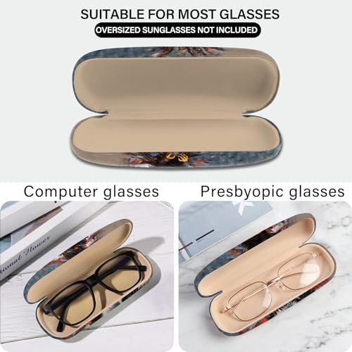 Image of Eyeglasses Case Hard Shell Protective Case for Glasses Eyeglass Box with Cleaning Cloth for Boys Men Man Cute Aesthetic