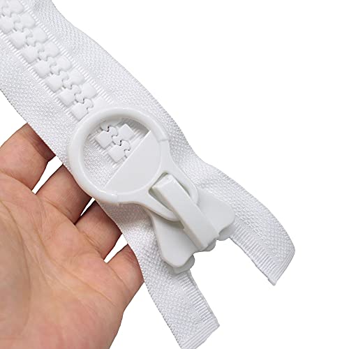 Meillia 200 cm #20 riesig Reißverschluss 14mm super groß Reißverschluss teilbar Reißverschluß Reissverschluss für Zelte Nähen Mäntel (Weiße) Cover