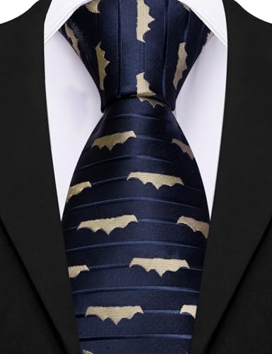 Image of Barry.Wang Silk Ties for Men Fun Necktie and Tie Clip Set for Wedding Party Business Formal Extra Long