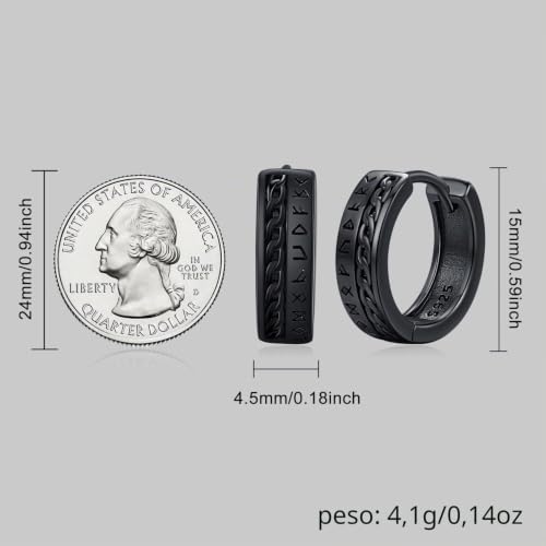 Pendientes vikingos de plata 925 auténtica tallados a mano 6