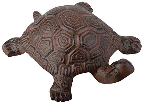 Esschert Design Statue de Jardin en Forme de Tortue en Fonte Marron, Marron, 18,8cm