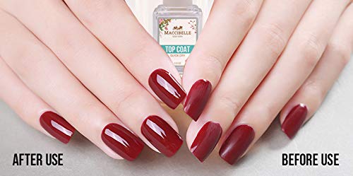 Maccibelle SUPER Quick Dry and High Shine Top Coat 0.5 oz Professional Made in USA Nail Salon High Gloss Nail Polish Sealing Top Coat Quick Dry Nails Lacquer (Top Coat (Pack of 1))