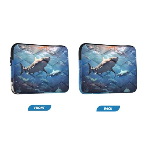 Funda para laptop 13-14 pulgadas impermeable con diseño de tiburones miniatura 2
