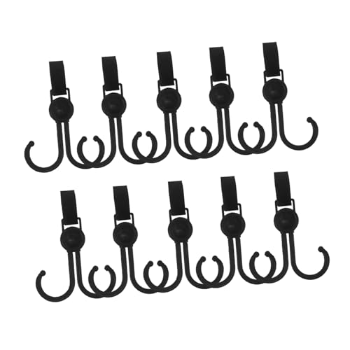 ibasenice 10-Pack Stroller Hooks Strong Load-Bearing for Shopping Bags Universal for Electric Vehicles Pushchairs Easy Installable Hanging Hooks