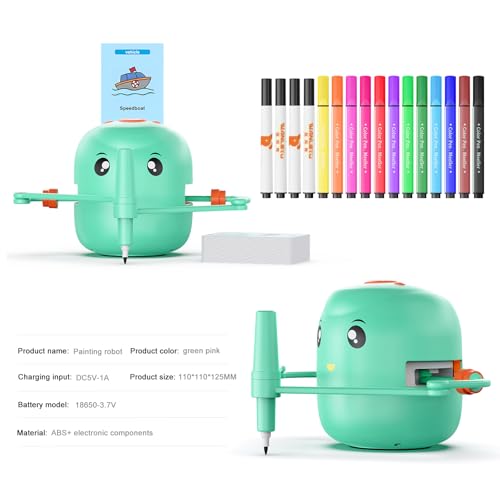 CYJBE Smart Drawing Robot | Montessori Educational Toy for Kids 5+ with Voice Interaction | Includes 100 Learning Word Cards & 16 Color Pens - Image 9