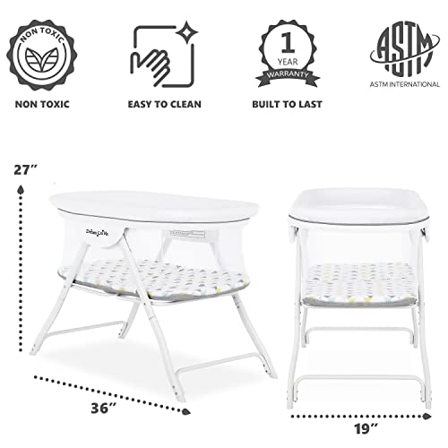 Dream On Me Poppy Traveler Portable Bassinet In White And Grey, Lightweight, Spacious And Convenient Mesh Design, Jpma Certified, Easy To Clean And Fold Baby Bassinet - Carry Bag Included #TOP2