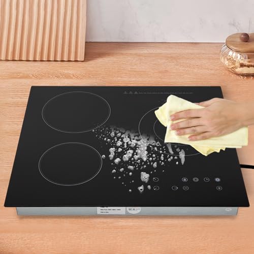 Dyrabrest 23.23*20.47IN 2600W 110V Electric Ceramic Cooktop Portable 3 Burners Electric Built-In Cooktop Sensor Touch Control Countertop Electric Hot Plate thumb #5