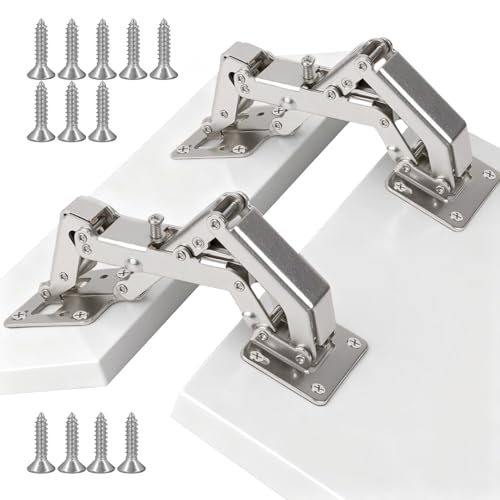 2 Charniere Porte Placard Sans Perforation Large Ouverture de 170° Charniere Support Relevable Charnière Invisible Encastrée avec Vis Charnière Porte...