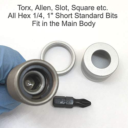 ELECTRIC DRILL to SCREWGUN CONVERTER Adjustable Clutch Drywall Tool Screw Depth Setter w/Manganese S2 Phillips 2 Screwdriver Bit | Countersink Plywood Deck PH2 Screws | 1/4 Shank Fits Corded Cordless