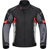 Oumurs Motorcycle Jacket for Men With CE Armor and Waterproof Riding Gear with Body Armor Foam Padding & Breathable Fabric, Summer & Winter Motorcycle Riding Reflective Jacket For Night Visibility