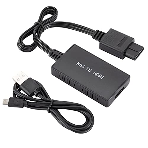 FAMKIT Câble convertisseur N64 vers HDMI compatible Nin- tend 64 vers HDMI compatible N64/SNES/GC Noir Cover