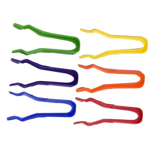 Hemoton 6pcs Colorful Plastic Tweezers Learning Tweezer Coin Tweezers Lab Tweezers Ingrown Tweezers Crafting Tweezers Eyelash Extension Tweezers Soldering Tweezers Tweezers Pp
