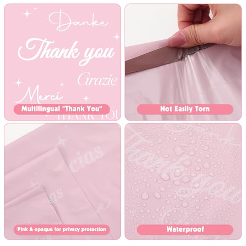 60 Stück Versandtaschen Rosa, 3 Größen Versandbeutel Versandtüten für Kleidung Packung Dokumente Wasserdichter Verpackungsbeutel mit Selbstklebeverschluss
