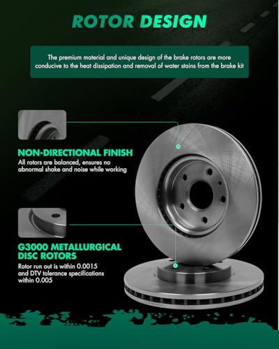 Image of SCITOO Front 12.64 inch Brake Pads and Rotors Kits Fit For Buick Allure /LaCrosse /Regal,For Chevy Equinox /For Malibu /Impala /Malibu Limited,For GMC Terrain,For Saab 9-5