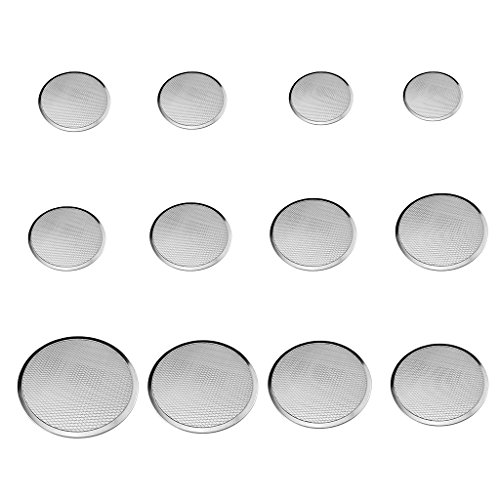 Tela de assadeira de pizza de alumínio redonda Fityle sem costura com aro de 15,24 cm a 43,18 cm, 6i