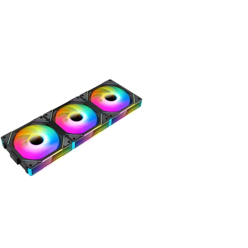 TEUCER JM-1 ARGB Specchio Ciclo Effetto Luce 120mm 4-Pin PWM Ventola per Case del Computer Compatibile con i Sistemi di Raffreddamento ad Acqua del PC(JM-1 Black Forward)