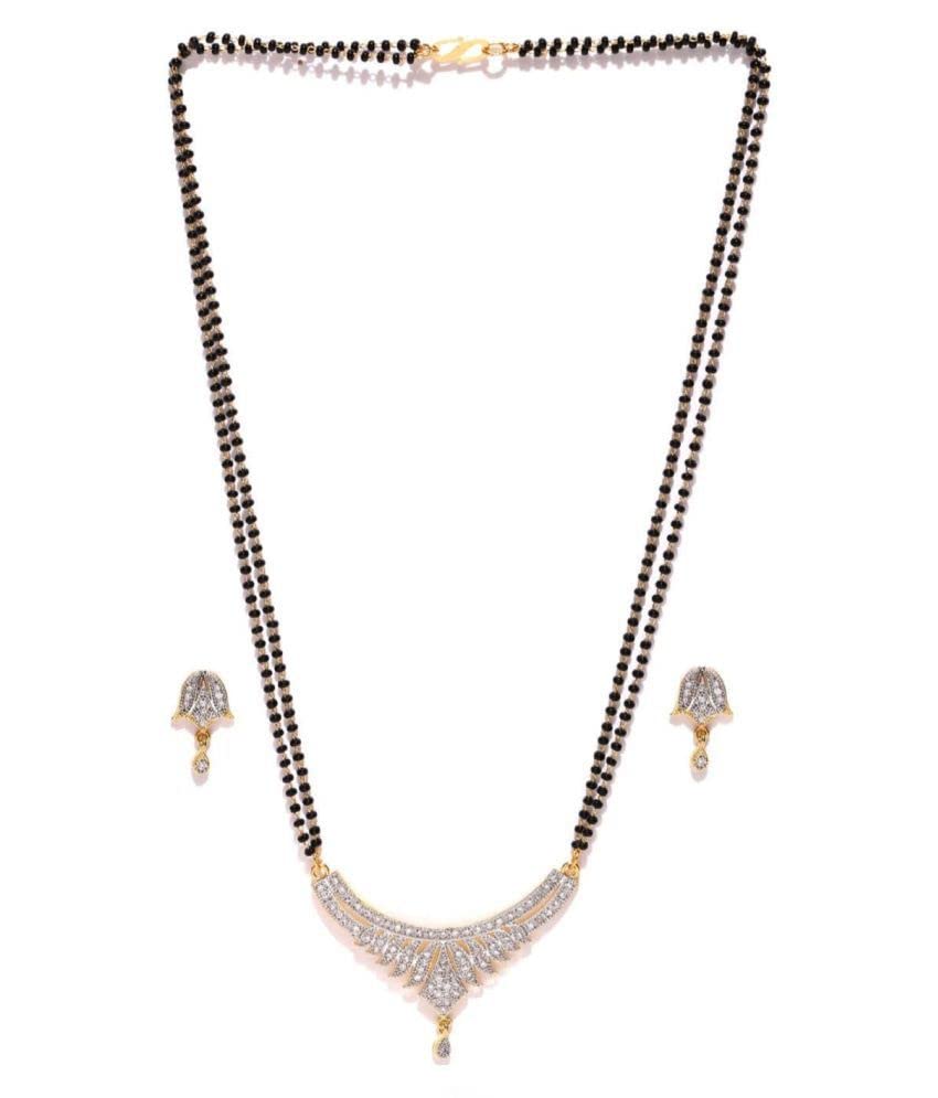 PUJVI FASHIONS Women Pride Amercian diamond Mangalsutra set for womens [Ad Chaku with double chain] (B0B51TDSYY) Amazon Price History, Amazon Price Tracker