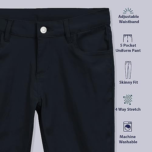 Image of Girls 4-20 Stretch Fabric Adjustable Waist Skinny School Pant