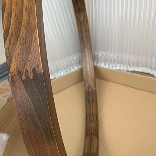 Nuliping 23.6 Inch Round Wall Mirror For Bathroom Large Circle Vanity Mirror For Wall Decor-Wooden Frame For Entryway Bedroom Living Room(Two-Tone Brown) #TOP5