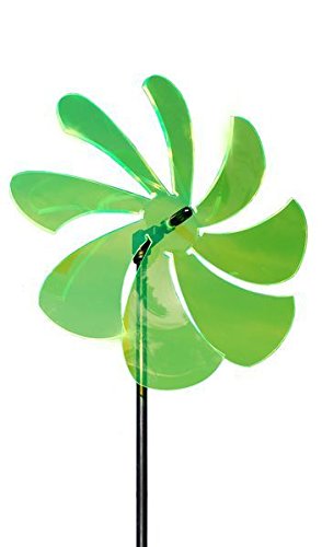 Preisvergleich Produktbild 2 Stück - Elliot Lichtzauber - Sonnenfänger 1023001 Windrad / stehendes Windspiel 25 cm inkl. 100 cm Stab grün