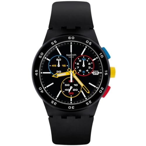 Swatch Orologio Cronógrafo al Quarzo Uomo con Cinturino in Silicone SUSB416