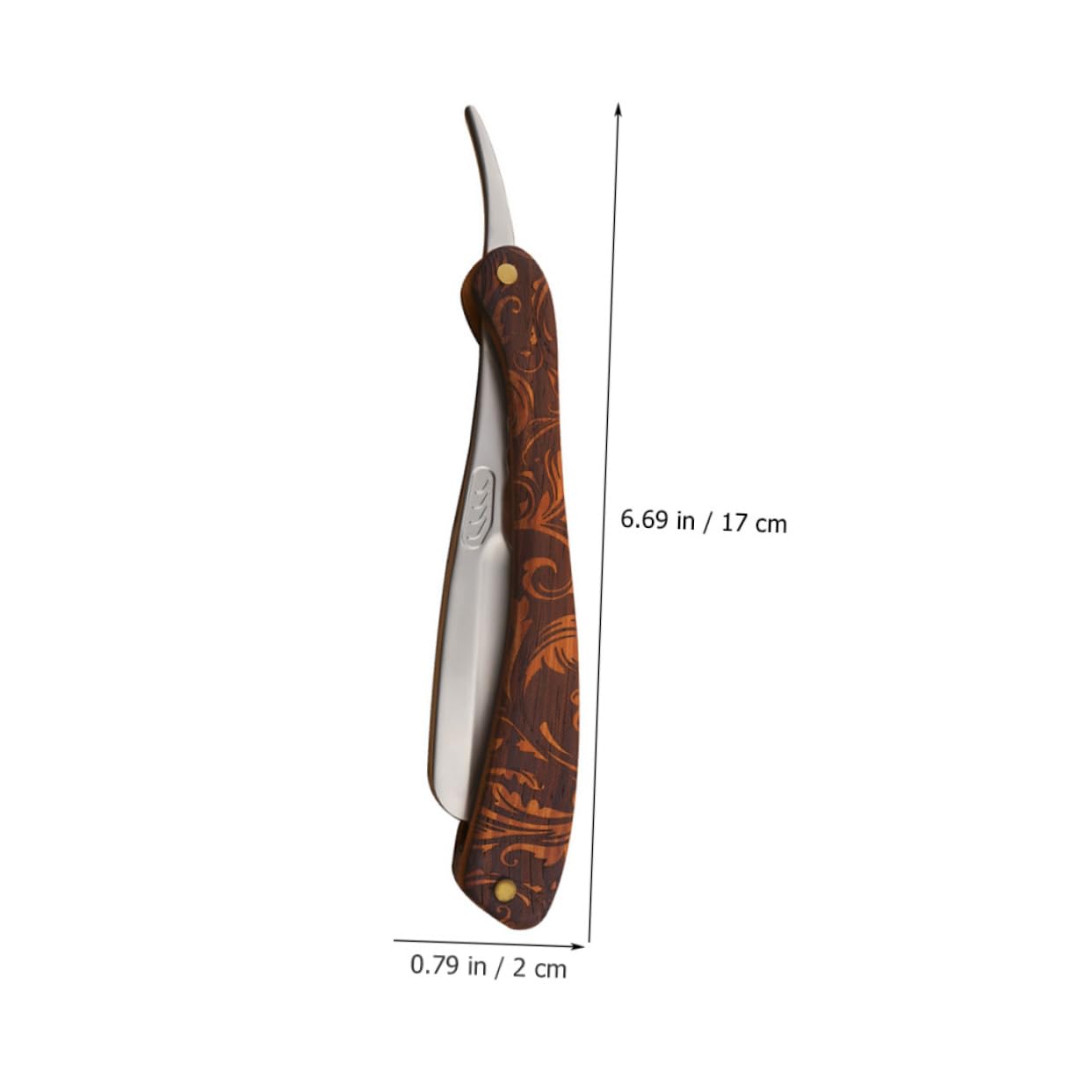Didiseaon Rasoio Pieghevole in Acciaio Inossidabile con Manico in Legno Vintage per Uso Domestico e Commerciale, Sicurezza Anti-taglio per Barba e Viso