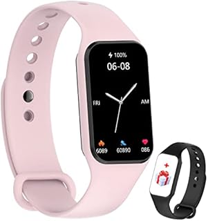 IOWODO Smartwatch Damen Herren Oximeter Herzfrequenz Schlaf Schrittzähler Smartwatch mit Nachrichtenbenachrichtigung, SpO2, Wasserdicht IP68 für Android IOS (Rosa)