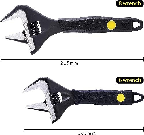 Zeguard Sharp-tec Adjustable Spanner Set, Wide Jaw Opening Adjustable Wrench, Plumbing Tools for Plumbers 6"+8"+10"+12" - Image 3