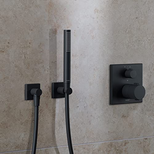 Support de douche carré Duravit universel à fixation murale noir mat - 4