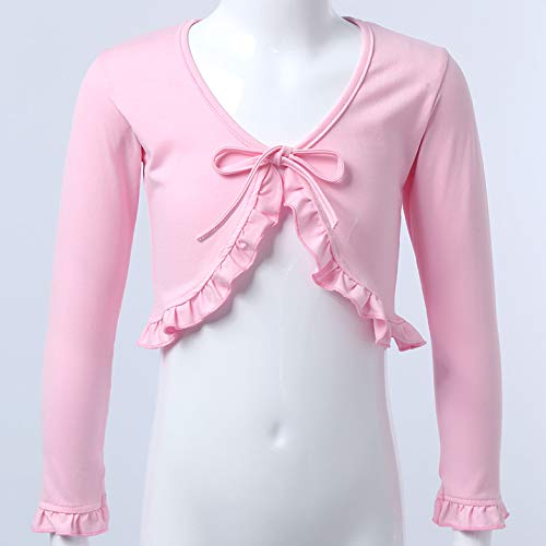 TiaoBug Girls Long Sleeve Twist Knot Ballet Dance Classic Warm-up Knit Wrap Top Sweaters Open Front Cardigan Bolero4