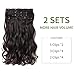 HSPJHTM Dark Brown Hair Extensions Wave 2 sets Clip in Hair Extension for Women Halloween 5 PCS 18